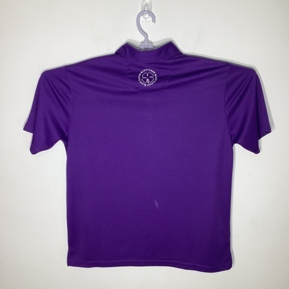 Black Clover Live Lucky Mens Short Sleeve Golf Polo Shirt Purple Size Medium. - Picture 3 of 5